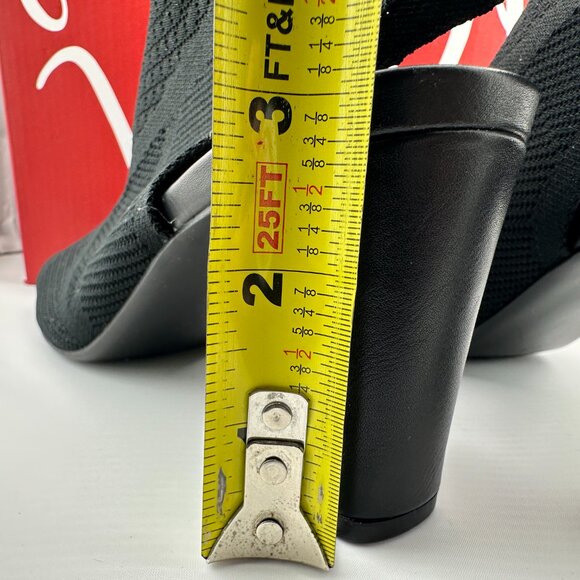 IMPO Velancy Stretch Knit Black Peep Toe Heels Size 6.5M NWT - Picture 4 of 8